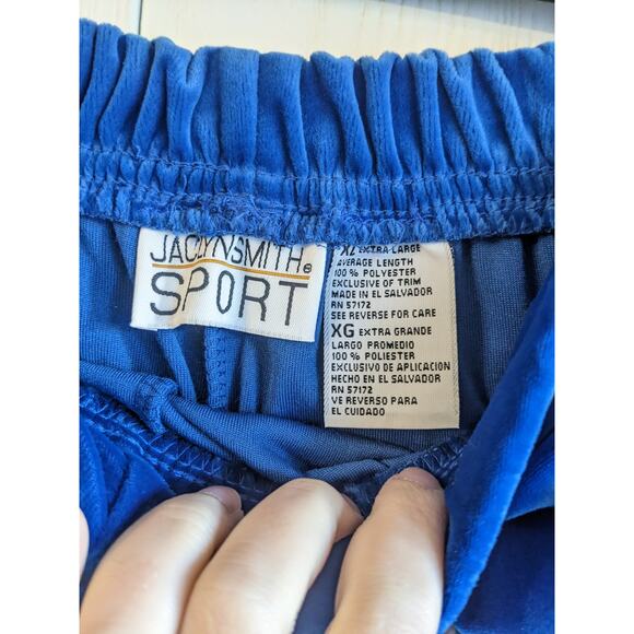 Vintage Jaclyn Smith Sport Women's Blue Polyester Velvet Sweatpants Size XL - Picture 3 of 4